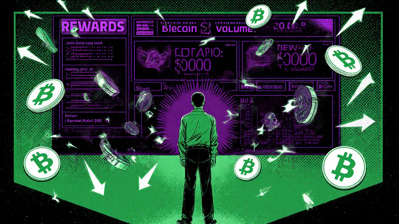An investor stares at a dashboard showing <h2>Who’s Behind BODA Token?</h2> rewards and <h2>Who’s Behind BODA Token?</h2> trading volume as ghostly coins disappear.