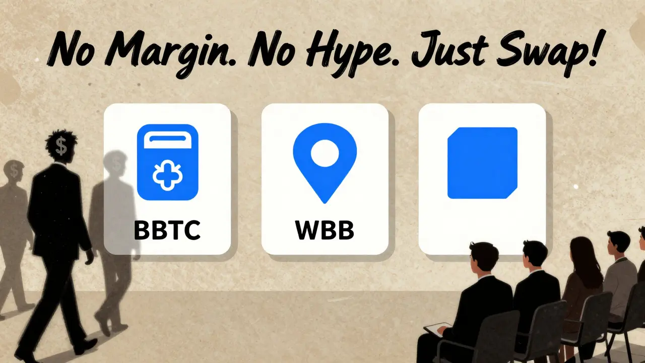 Minimalist trading interface with only three tokens, while large traders walk away.