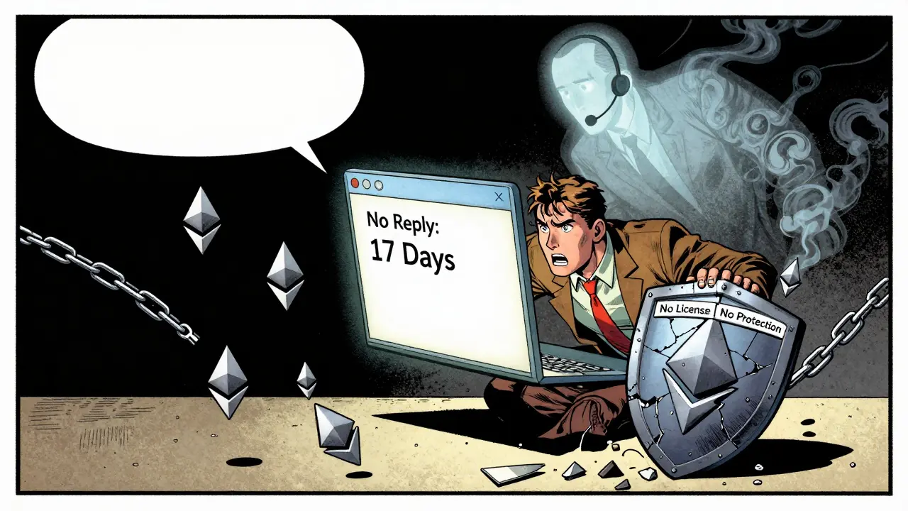 Trader receives no reply from Bibox support as funds remain frozen and trust crumbles.