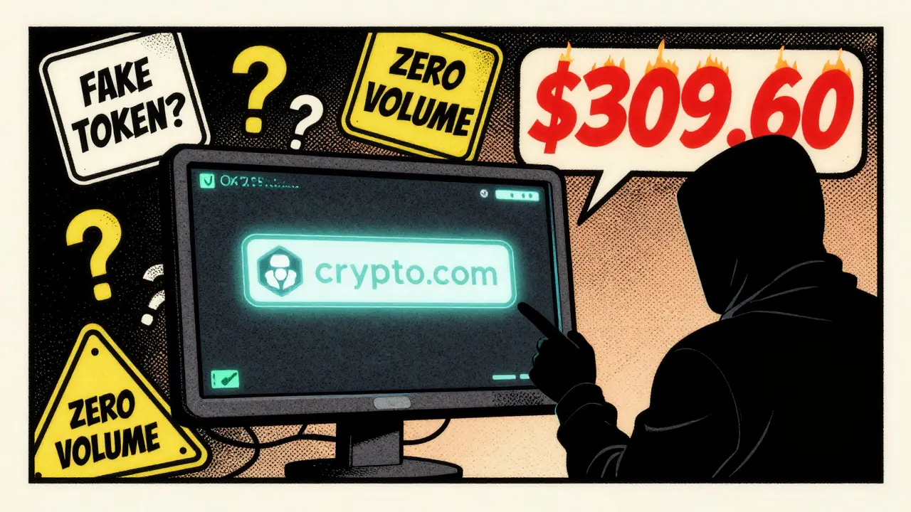 Wallet address with warning signs and conflicting price tags for ACMD token