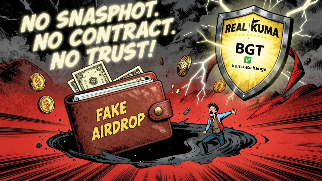 Wallet being drained into black hole as real Kuma exchange shines with BGT tokens.