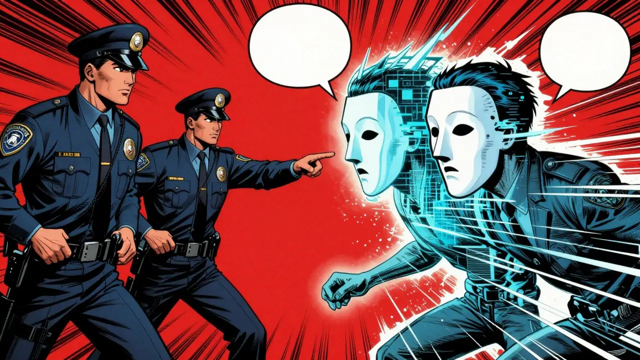 Agents confronting a shifting digital entity representing illicit exchanges