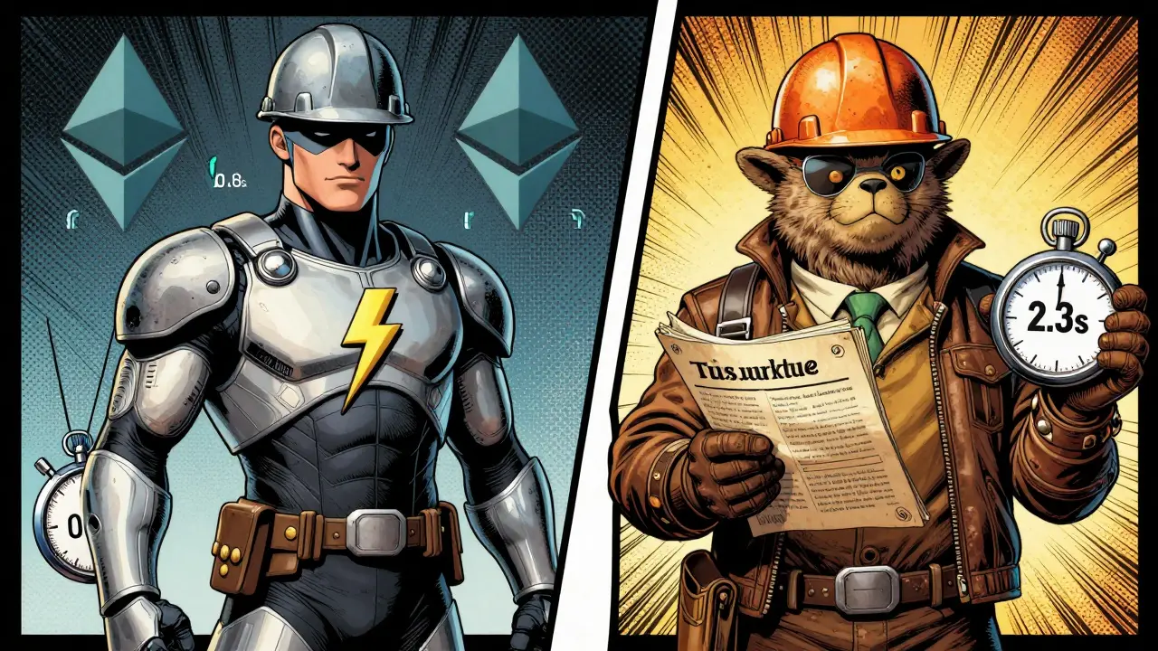 Hardhat vs Truffle superheroes comparing speed and ease of use