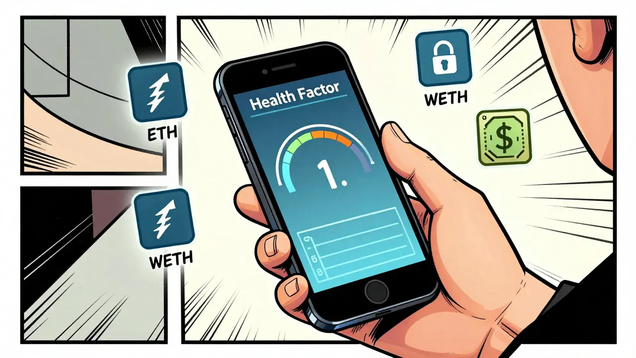User monitoring health factor to avoid liquidation