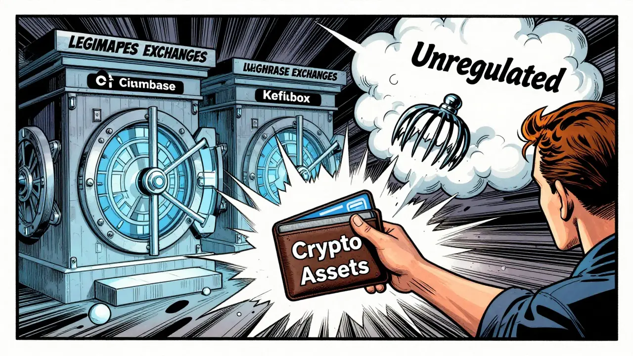 Claw stealing crypto wallet near safe exchanges in comic art