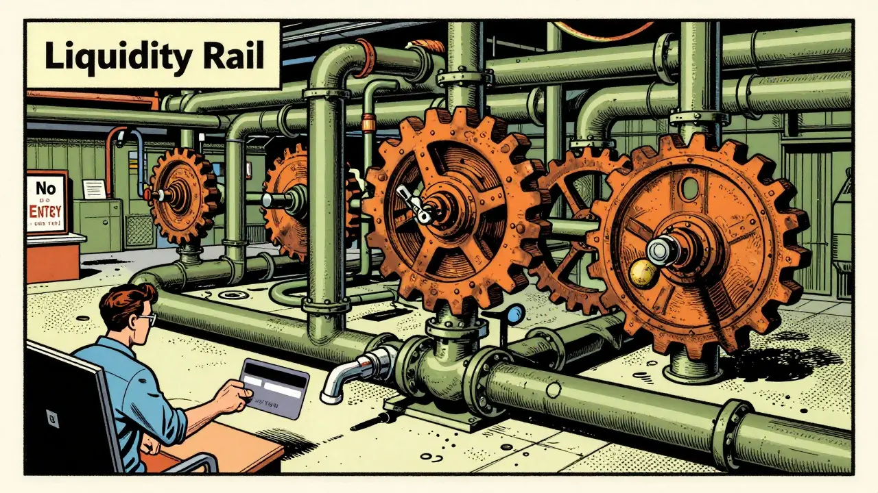Diagram showing liquidity rail vs retail trading gap