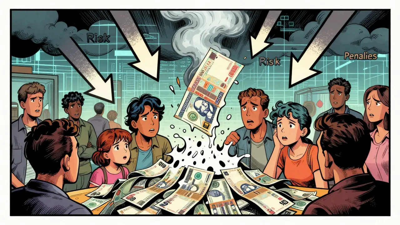 Family watching money melt due to inflation and crypto risks
