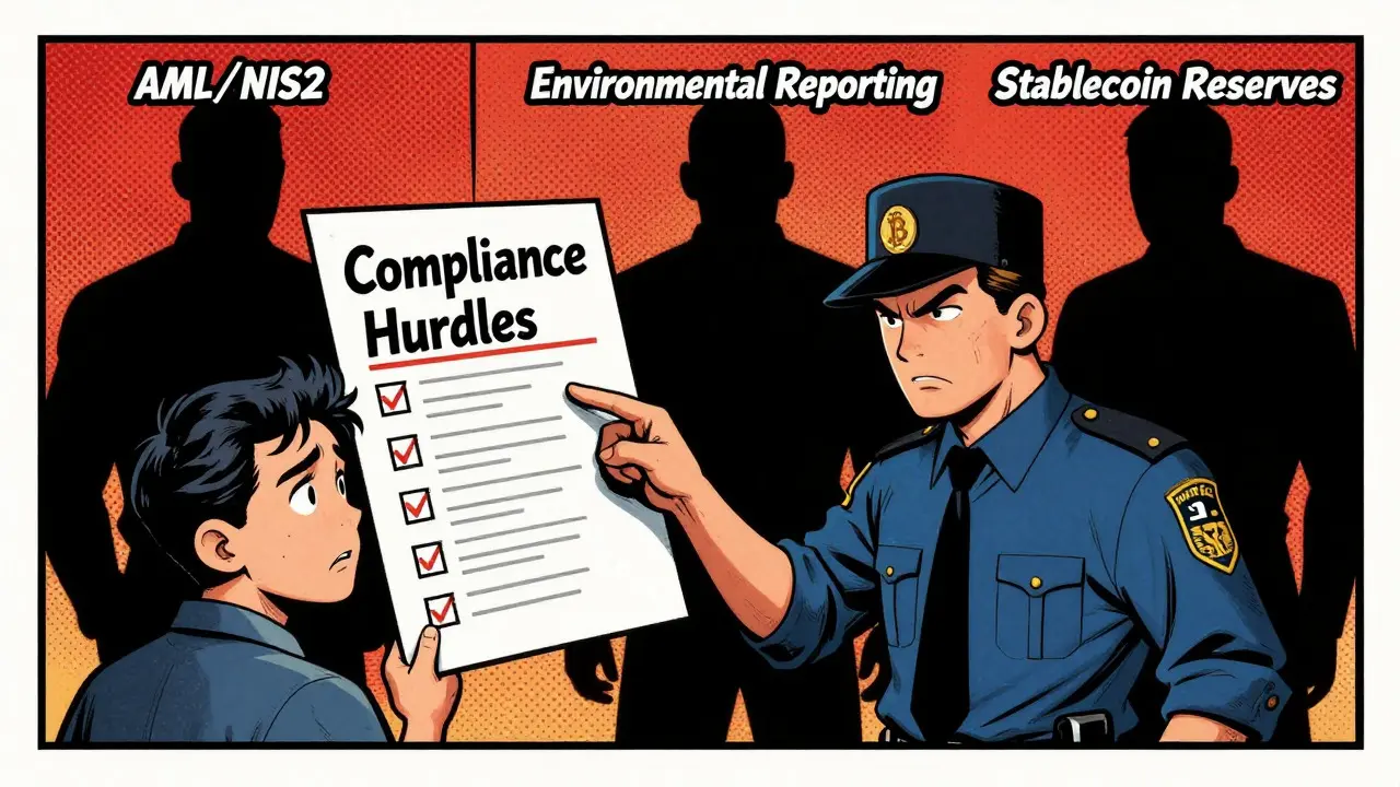 Regulator pointing at compliance hurdles facing a crypto entrepreneur.