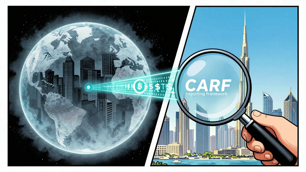 Retro comic illustration of global crypto data transparency