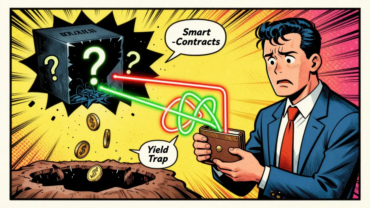 Trader facing risky unaudited smart contracts and yield traps