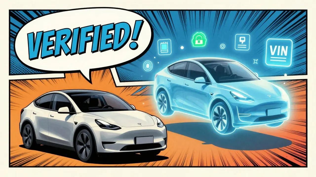 Car and its digital NFT twin with verified data