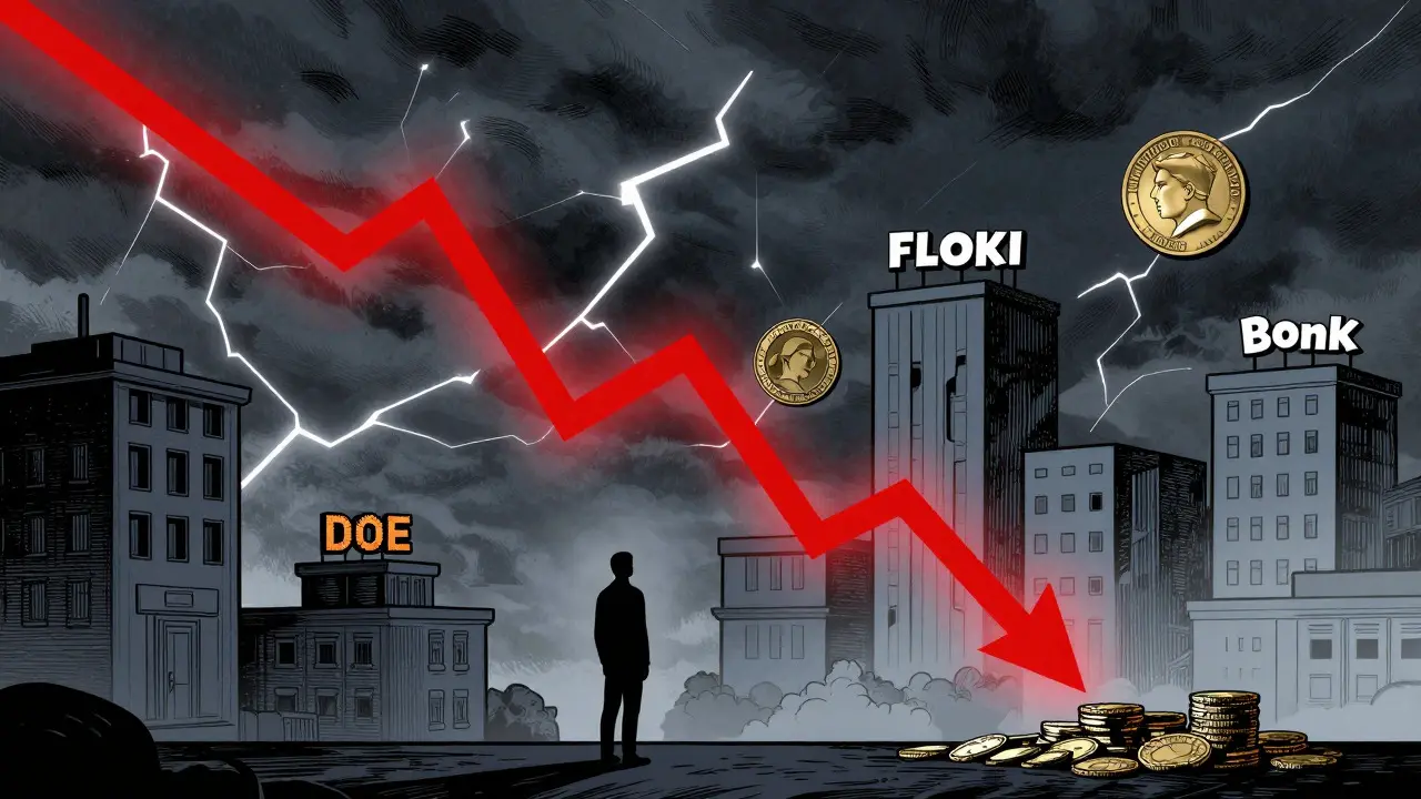 Downward price trend graph in vintage comic art style