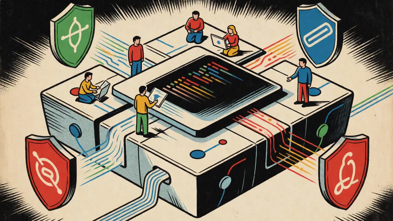Retro-futuristic privacy vault representing Evanesco Network infrastructure.